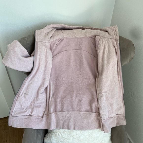 SOLD!! 💔 Lululemon Heathered Mink Berry Scuba Hoodie Full Zip Cotton Fleece - Picture 14 of 16